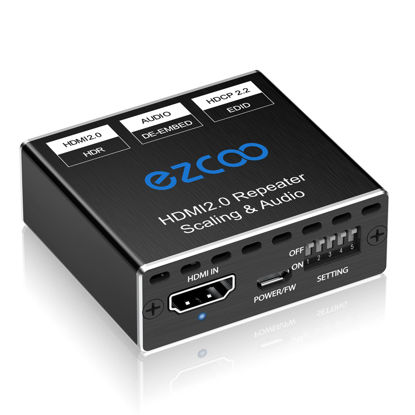 Picture of HDMI Splitter 1x1 Audio Extractor 4K 60Hz Atmos CEC EDID/Down-Scale/HDCP Switch Fit Various Video- SPDIF 5.1CH Optical Toslink,Stereo Audio Breakout, HDMI Repeater Digital De-embedder Decoder EX11PRO