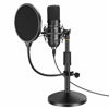 Picture of YOTTO USB Microphone 192KHZ/24BIT Condenser Cardioid Microphone Plug & Play PC Computer Mic for Podcast, Streaming, YouTube, Gaming, Recording with Pop Filter, Mic Stand, Shock Mount