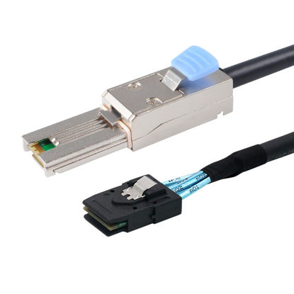 Picture of Heretom 2pcs External Mini SAS 28AWG Male 26Pin SFF-8088 to Internal Mini SAS Male 36Pin SFF-8087 Data Cable 1M 3.3feet