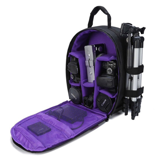 Picture of G-raphy Camera Bag with Rain Cover Small Type for DSLR Cameras , Lenses, Tripod and Accessories (Purple, Small)