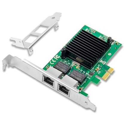 Picture of XZSNET Gigabit Network Card with Intel 82576 Chip, 1GB PCI-E NIC Compare to Intel E1G42ET, Dual RJ45 Port PCI Express X1 Ethernet Adapter Support Windows/Windows Server/Linux/Freebsd/VMware ESXi