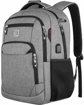 Picture of Laptop Backpack,Business Travel Anti Theft Slim Durable Laptops Backpack with USB Charging Port,Water Resistant College Computer Bag for Women & Men Fits 15.6 Inch Laptop and Notebook - Grey