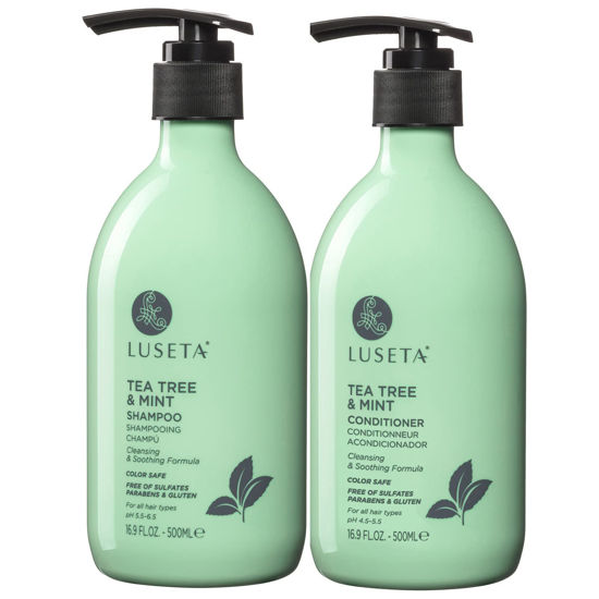 Picture of Luseta Tea Tree Mint Shampoo and Conditioner 16 fl oz x 2,Fights Hair Loss, Promotes Hair Growth, Cleaning & Smoothing