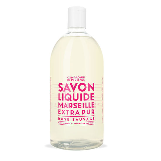 Picture of Compagnie de Provence Savon de Marseille Extra Pure Liquid Soap - Wild Rose - 33.8 fl oz Plastic Bottle Refill