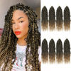 Picture of Passion Twist Hair 8 Packs Pretwisted Passion Twist Crochet Hair 14 Inch Crochet Hair Passion Twists, Short Passion Twists Hair Pre Looped Synthetic Passion Twist Crochet Braids T27