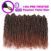 Picture of Passion Twist Hair 8 Packs Pretwisted Passion Twist Crochet Hair 14 Inch Crochet Hair Passion Twists, Short Passion Twists Hair Pre Looped Synthetic Passion Twist Crochet Braids T350