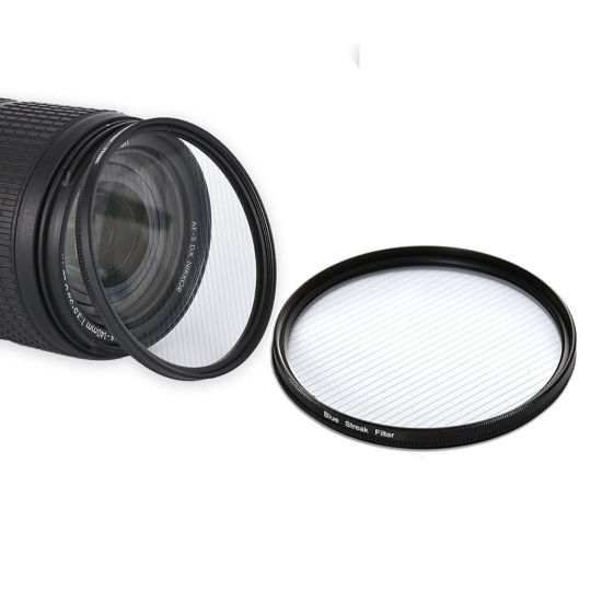 Picture of Camera Accessories 67mm Classic Deformation Style Blue Light Effect Special Effects Filter Accessories Blue Streak Filter Lens Filter Anamorphic Optical Glass