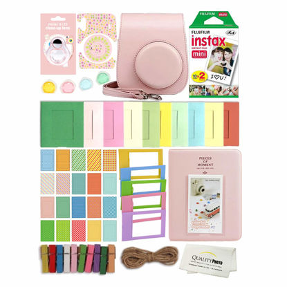 Picture of Fujifilm Instax Mini 11 Deluxe 8 in 1 Accessory Bundle Kit Case Album Stickers Frames and Quality Photo Microfiber Cloth (Blush Pink)