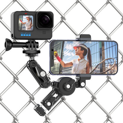 Picture of Baseball Fence Mount Holder for Gopro - ULANZI CM010 Action Camera Fence Clamp Mount Phone Holder Video Recording Accessories for Gopro Hero 11 10 9 8 7 6 5 Black/DJI Action/insta360 iPhone Smartphone