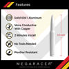 Picture of Mega Racer White 50 Cal Bullet Style Antenna for Trucks, Cars & SUVs - 5.5 Inch Universal Fit, AM/FM Radio, 6061 Solid Aluminum, Anti-Theft Design, Car Wash Safe, Antenna Replacement, 1 Piece