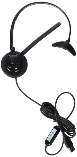 Picture of Nuance Dragon USB Headset, Dictate Documents and Control your PC - all by Voice, [PC Disc], Black