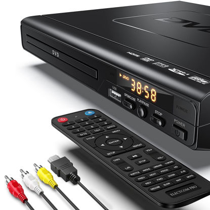 Picture of DVD Players for TV with HDMI, DVD Players That Play All Regions, Simple DVD Player for Elderly, CD Player for Home Stereo System, Included HDMI and RCA Cable