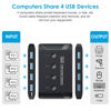 Picture of USB 3.0 Switch, Premium USB Switcher Computers Sharing 4 USB Devices for Keyboard Mouse Printer Scanner, Peripheral Switcher Box Compatible with Mac/Windows/Linux