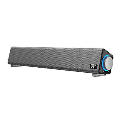 Picture of TaoTronics Computer Speakers, Wired Computer Sound Bar, Stereo USB Powered Mini Soundbar Speaker for PC Cellphone Tablets Desktop Laptop