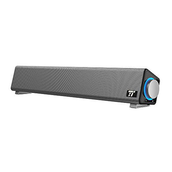 Picture of TaoTronics Computer Speakers, Wired Computer Sound Bar, Stereo USB Powered Mini Soundbar Speaker for PC Cellphone Tablets Desktop Laptop