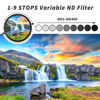 Picture of 82mm Variable ND Filter, GREEN.L Ultra Slim ND2 to ND400 (1-9 Stops) Adjustable Neutral Density Filter for Camera Lens, with Filter Pouch