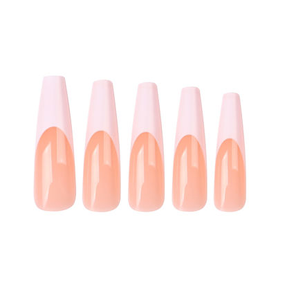 Picture of Soft Gel French Nude Tone XXL Ballerina False Press on Nails full cover 360 Pcs Set