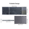 Picture of AURTEC Foldable Bluetooth Keyboard with Touchpad, Rechargeable Portable Wireless Mini Keyboard for PC Tablet, Samsung, Android, iOS, Smartphone-Dark Gray