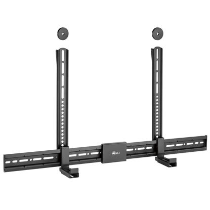 Picture of WALI Soundbar TV Mount, Sound Bar Bracket for Mounting Under or Above TV, Heavy Duty Design with Non-Slip Base Holder Extends 3.34 to 6.1 inch, up to 33lbs (SBR205), Black