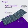 Picture of Targus Ergonomic Foldable Bluetooth Keyboard, Split Travel Keyboard Wireless, Rechargeable Portable Wireless Keyboard for Android iPhone Microsoft & Apple Tablets, Blue (PKF00302US),Black