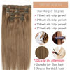 Picture of Clip in Human Hair Extensions Double Weft 9A Hair Ash Brown Hair Extensions Clip In Remy Hair Extensions 70g 7pcs 15Inch Silky Straight Brown Virgin Hair Clip in Extensions For Full Head (15"#8)