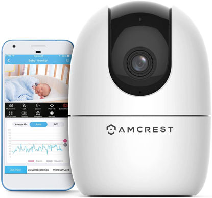Picture of Amcrest 1080P WiFi Camera Indoor, Nanny Cam, Dog Camera, Sound & Baby Monitor, Human & Pet Detection, Motion-Tracking, Phone App, Pan/Tilt Wireless IP Camera, Night Vision, Smart Home ASH21-W