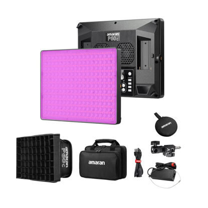 Picture of Aputure Amaran P60C 60W RGBWW Full Color Video Panel Light,Color Temperature 2500K-7500K CRI95+/TLCI 96+, 5900lux@1m, 10 Light Effects Support App with Softbox