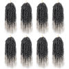 Picture of Pre-twisted Passion Twist Crochet Hair 12 Inch Ombre Passion Twist Hair 8 Packs, Ombre Crochet Hair Pre Looped Passion Twists Crochet Braids Bohemian Crochet Hair for Black Women T-Gray