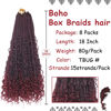 Picture of Beverlee 18 Inch 8 Packs Boho Box Braids Goddess Box Braids Crochet Hair Bohemian Hippie Braids Braiding Hair Box Braids with Curly Ends Messy Pre-looped Synthetic Crochet Hair for Black Women