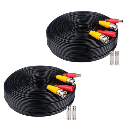 Picture of WILDHD BNC Cable,2x200ft All-in-One Siamese Video and Power Security Camera Cable Wire, BNC Extension Cable with 2 Female Connectors for All Max 5MP HD CCTV DVR Surveillance System (200ft 2PCS,Black)