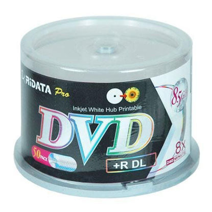 Picture of Ridata 8.5 GB 8 X Inkjet Printable Double Layer DVD+R 50-Pack (DRD+858-RDIWN-CB50) (Discontinued by Manufacturer)