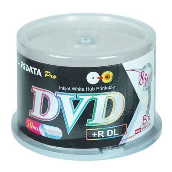 Picture of Ridata 8.5 GB 8 X Inkjet Printable Double Layer DVD+R 50-Pack (DRD+858-RDIWN-CB50) (Discontinued by Manufacturer)