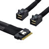 Picture of xiwai PCI-E Ultraport Slimline SAS Slim 4.0 SFF-8654 8i 74pin to Dual SFF-8643 4i Mini SAS HD Cable PCI-Express