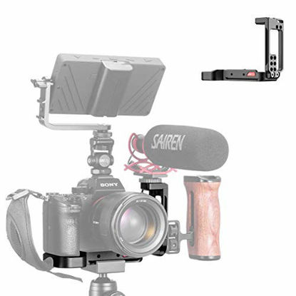 Picture of Camera Bracket for Sony A7 III A7R III Mirrorless Camera Rig Cold Shoe Microphone/Light Extension Mount Video Arca Swiss Plate Support Vertical Shots Video A73 A7R3 Accessories Half Video Cage