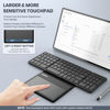 Picture of GEODMAER Foldable Bluetooth Keyboard, Portable Full Size Bluetooth Keyboard with Large Touchpad, Rechargeable Tri-Folding Ultra Slim Travel Keyboard for Windows iOS Android Mac, Sync up to 3 Devices