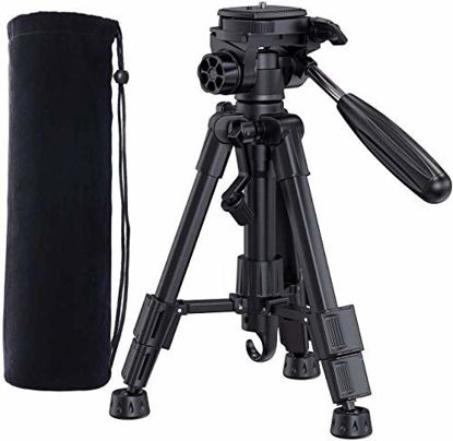 Picture of Bomaker Adjustable Tripod for Projector, Camera, DSRL, 360 Degree, Aluminum Travel Tripod with Carry Bag 24.4 inch Lightweight Tripod, Easy to Install and Carry