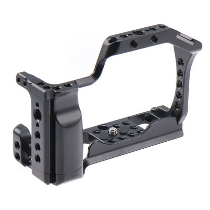 Picture of Hersmay EOS M50 Mark II Camera Cage for Canon EOS M50II M50 M5 Mirrorless Vlogging Camera Kit with Cold Shoe,Handle Locating Holes,Multiple 1/4" 3/8" Screw Holes