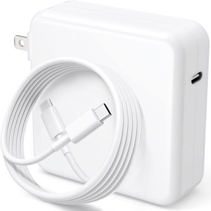 Picture of Mac Book Pro Charger - 120W USB C Charger Power Adapter for MacBook Pro 13, 14, 15, 16 Inch, MacBook Air 13 Inch 2021/2020/2019/2018, iPad Pro and All USB C Device, Included 6.6ft USB-C to C Cable