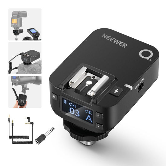 Picture of NEEWER QR 2.4G Wireless Flash Receiver for NEEWER QPRO-C, QPRO-N, QPRO-S Triggers, Single Contact With 2.5mm Sync Port, Hot Shoes, 1/4" Thread, Compatible with Godox Aputure NEEWER Vision4 ML300W S101