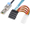 Picture of Heretom 2PCS Mini-SAS SFF-8088 26P to 4 X SAS SFF-8482 29 Pin with Power Cable 1 Meter 3.3FT