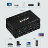 Picture of KVM Switch HDMI 4 Port Box 4K@60Hz,MLEEDA USB and HDMI Switch for 4 Computers Share Keyboard Mouse Printer and one HD Monitor,No Power Required,with Remote Control and 5 Cables