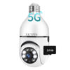 Picture of Light Bulb Security Camera Wireless WiFi 1080P 360 Degree Cam Bulb Light Socket Outdoor Pan Tilt Panoramic Color Night Vision Floodlight Motion Detection Alarm E27 Indoor with 64GB Micro SD Card