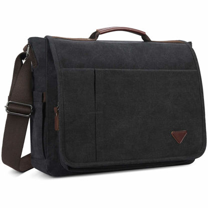 Picture of Laptop Bag 17 inch, Mens Messenger Bag Computer Bag Travel Casual Business Canvas Shoulder Bagmessenger bag for men crossbody satchel bags for school laptop messenger bag