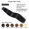 Picture of SUYYA Tape in Hair Extensions Black 100% Real Human Hair 20pcs 40g/pack Straight Seamless Skin Weft Tape Hair Extensions Jet Black Hair(14 Inch, 1 Jet Black)