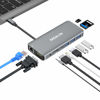 Picture of USB C Hub Multiport Adapter - 10 in 1 Portable Dongle with 4K HDMI, VGA, Ethernet, 3 USB Ports, Audio, PD Charger, SD/Micro SD Card Reader Compatible for MacBook Pro, XPS More Type C Devices.
