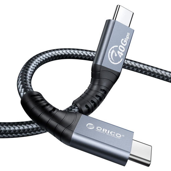 Picture of ORICO Cable Compatible with Thunderbolt 4 Cable 6.56Ft (2 Meters) 40Gbps USB C to USB C Cable Support 100W Charging/Display 8K@ 60Hz for MacBooks,iPad Pro, Thunderbolt 4/3 Hub, Docking and More