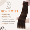 Picture of LAAVOO Human Hair Weft Extensions Human Hair Brown Hair Extensions Double Weft Short Hair Extensions Sew in Siilky Straight 14inch 80g