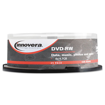 Picture of Innovera DVD-Rw Rewriteable Disc, 4.7 Gb, 4X, Spindle, Silver, 25/Pack