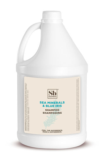 Picture of Soapbox Sea Minerals & Blue Iris Shampoo, Vegan, Color Safe, Sulfate Free & Silicone Free Hair Shampoo Refill for Home & Professional Use - Gallon Size