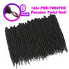 Picture of Passion Twist Crochet Hair Pre-twisted 16 Inch 8 Packs Crochet Passion Twist Hair, Pre Looped Natural Black Passion Twist Crochet Braids Bohemian Crochet Hair for Black Women 1B